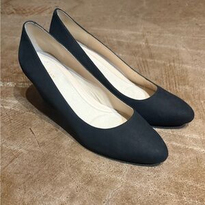 Cole Haan Black Suede Waterproof Wedges